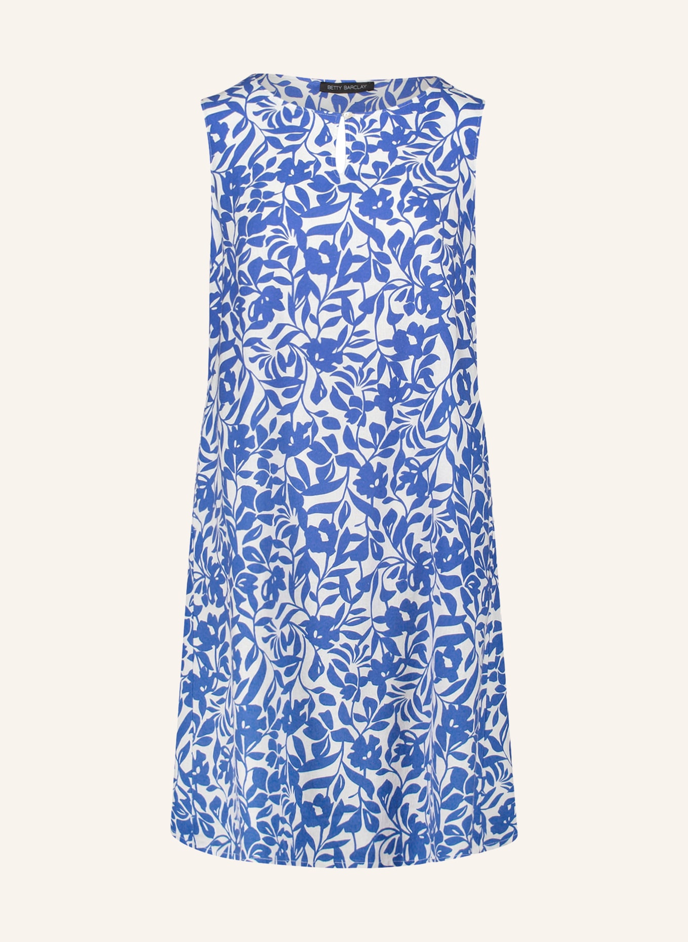 Betty Barclay Linen dress: WHITE / BLUE