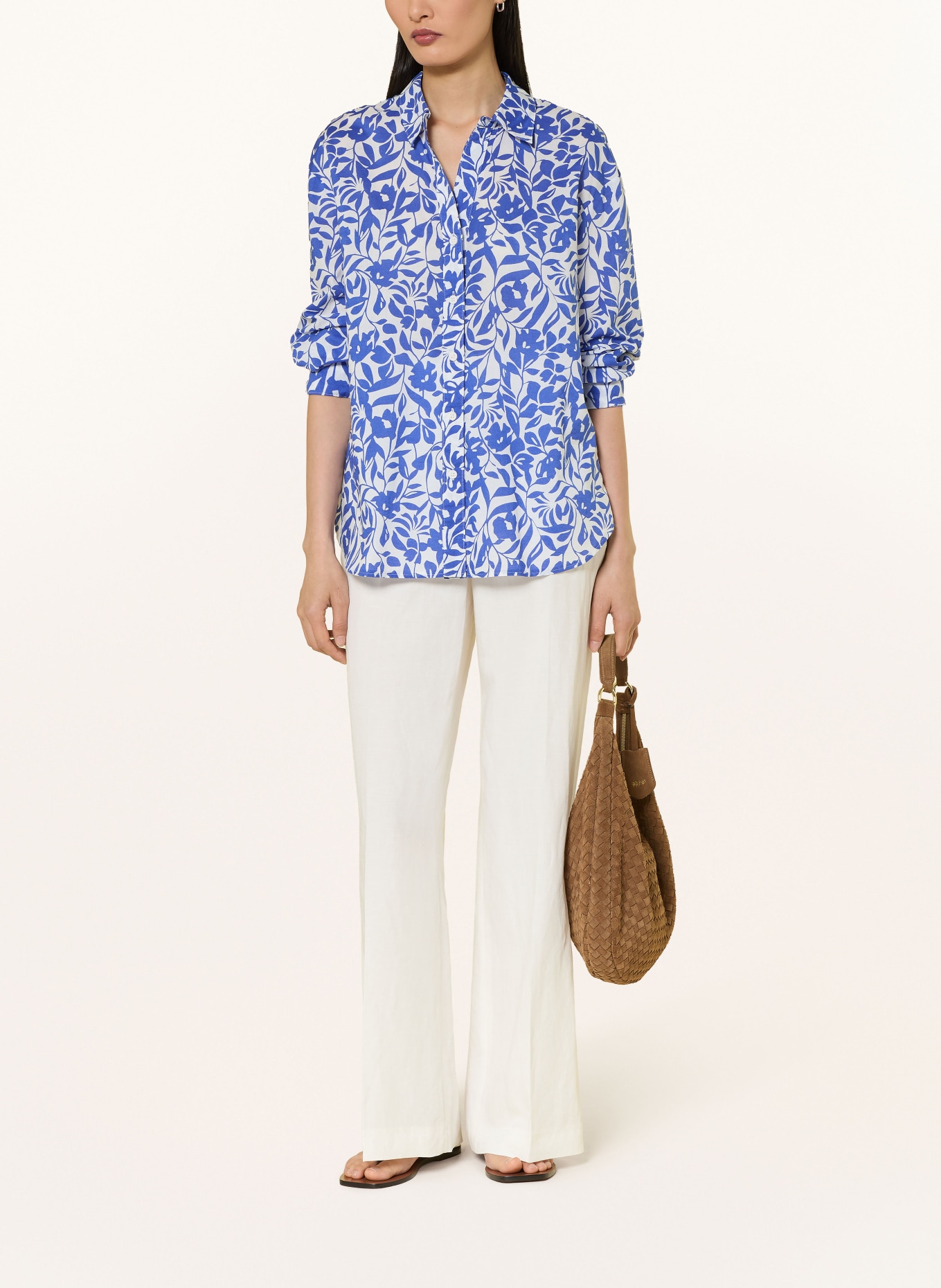 Betty Barclay Blouse: WHITE / BLUE