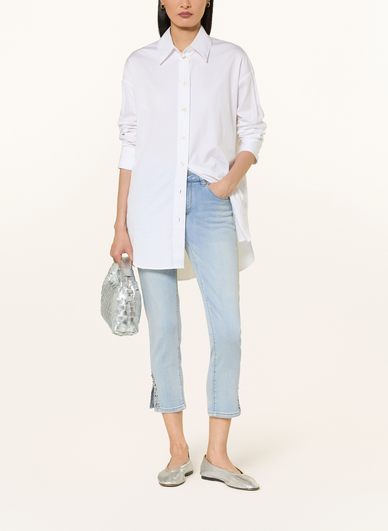 Betty Barclay Cropped Jeans mit Schmucksteinen: 8618 LIGHT BLUE DENIM