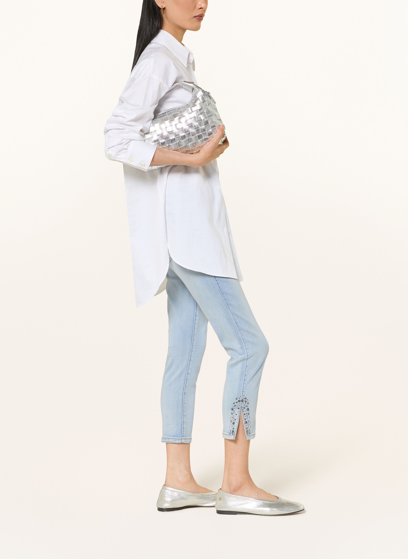 Betty Barclay Cropped Jeans mit Schmucksteinen: 8618 LIGHT BLUE DENIM