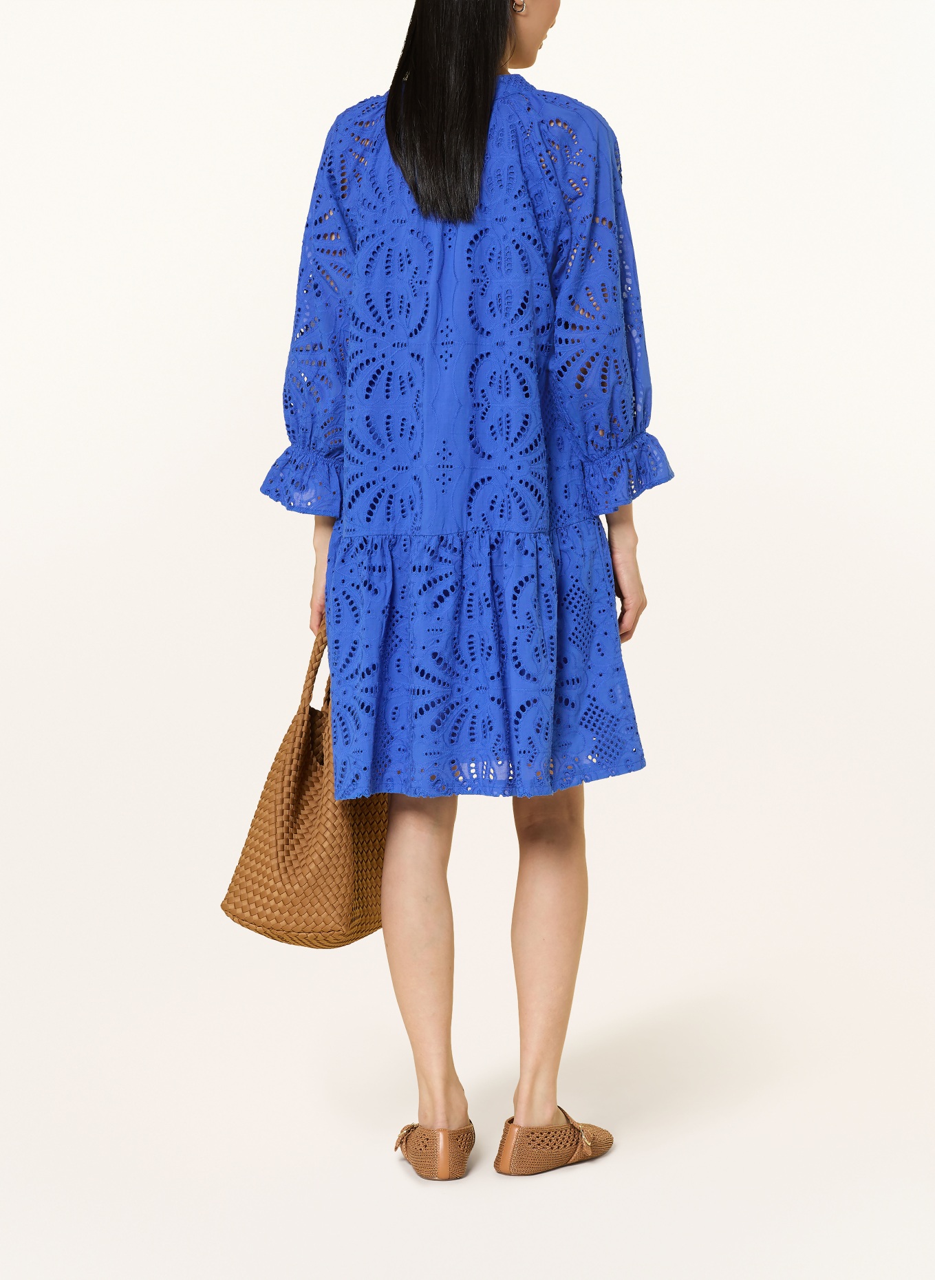 Betty Barclay Openwork lace dress with 3/4 sleeves: BLUE