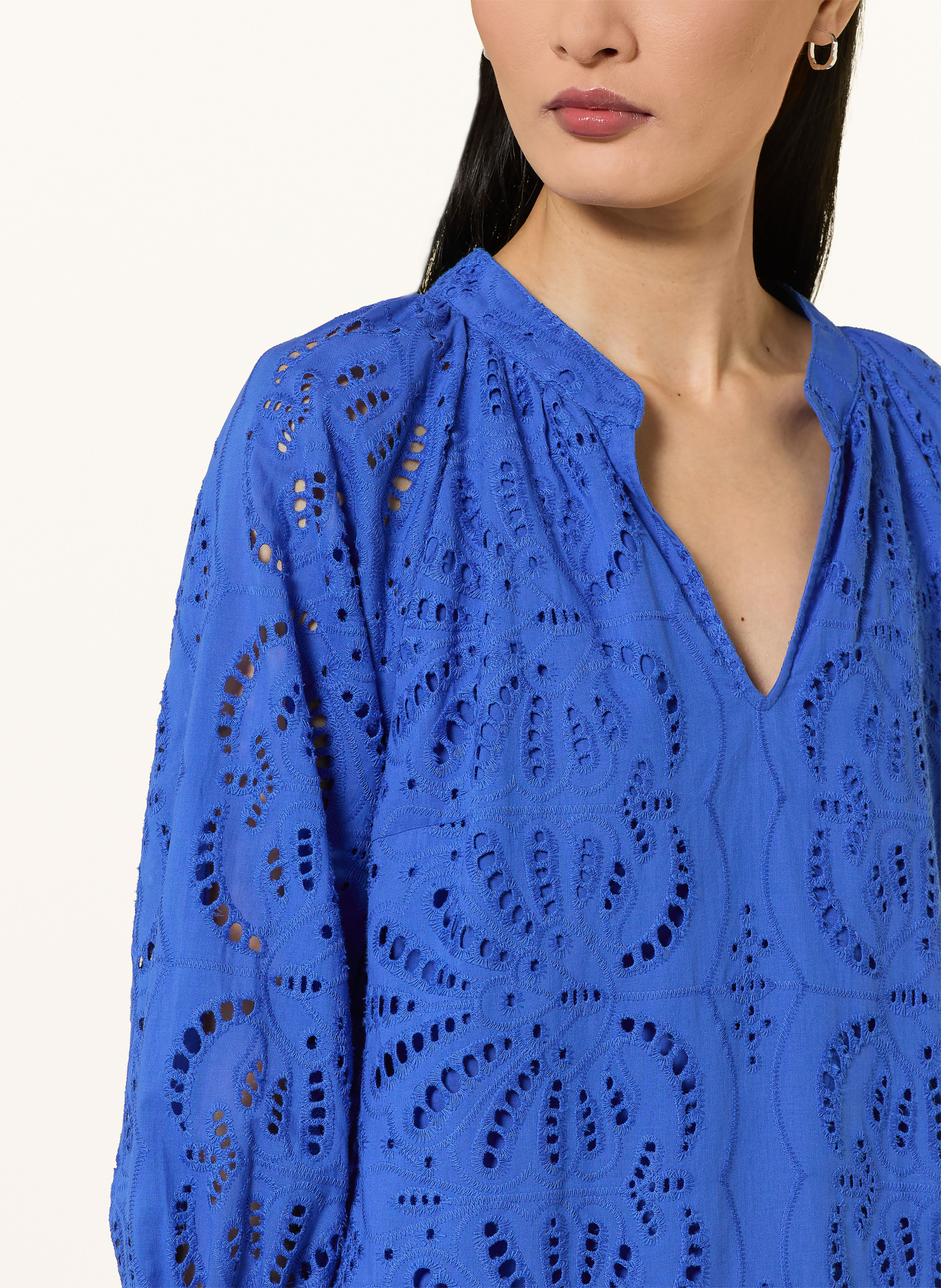 Betty Barclay Openwork lace dress with 3/4 sleeves: BLUE