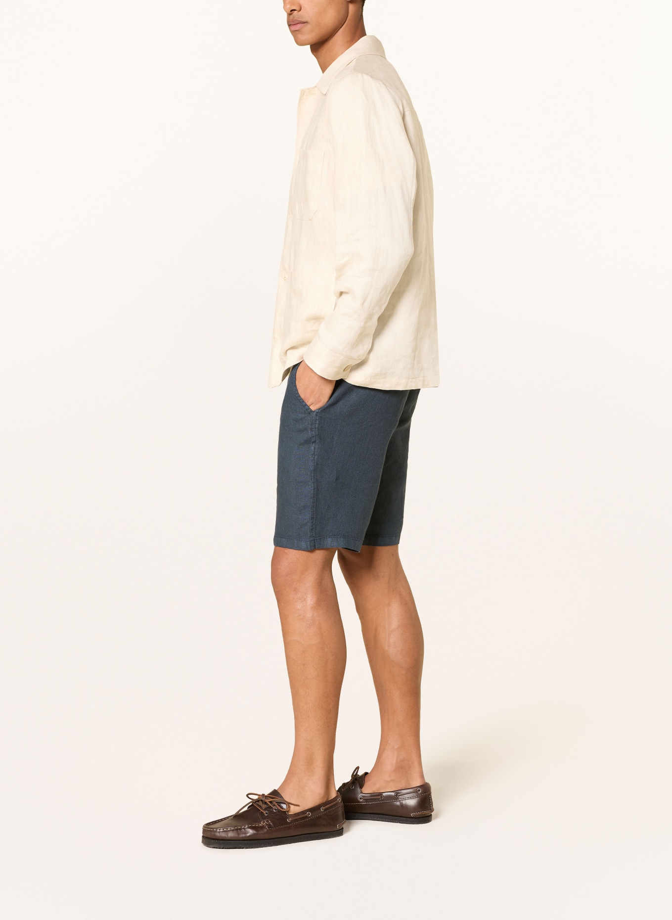BRAX Linen shorts: DARK BLUE