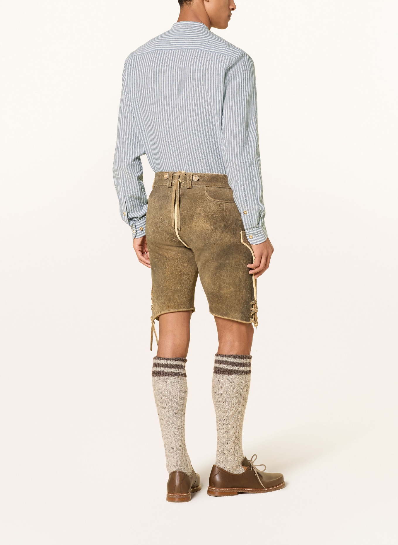 Hammerschmid Trachtemhemd Slim Fit mit Stehkragen: DUNKELBLAU / WEISS