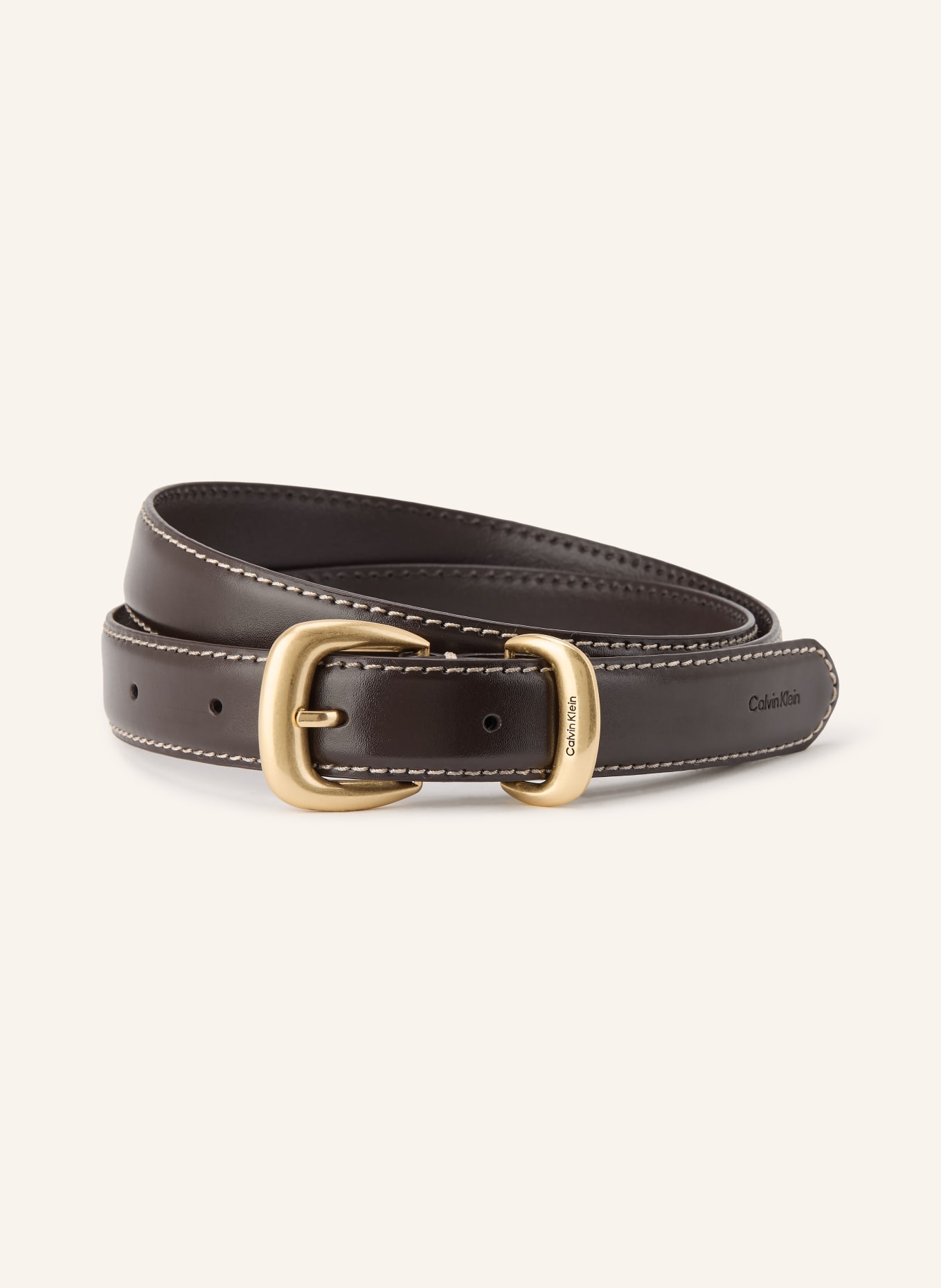 Calvin Klein Leather belts: DARK BROWN