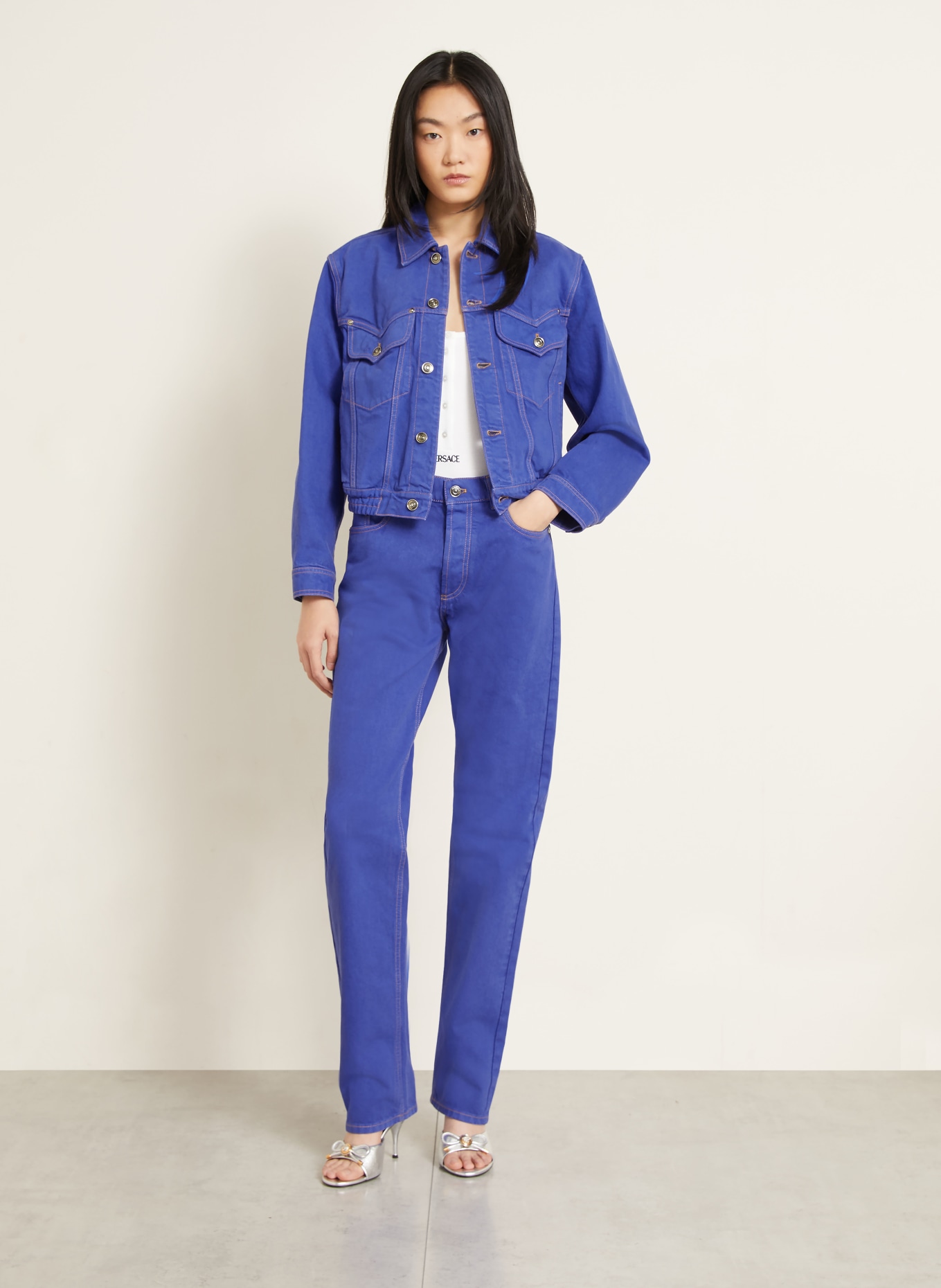 VERSACE Denim jacket: 1DB10 SKY BLUE