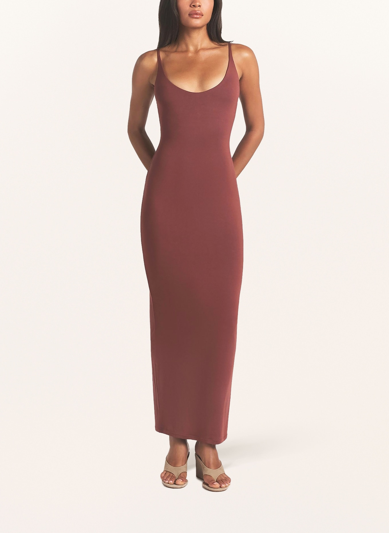 SKIMS Lounge dress SMOOTH LAYERS: HENNA