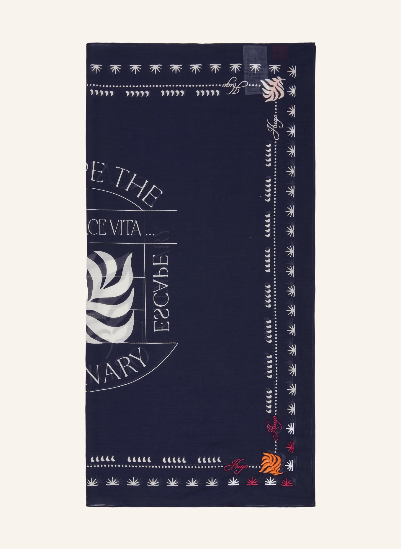HUGO Doek EM: DONKERBLAUW / ORANJE / WIT