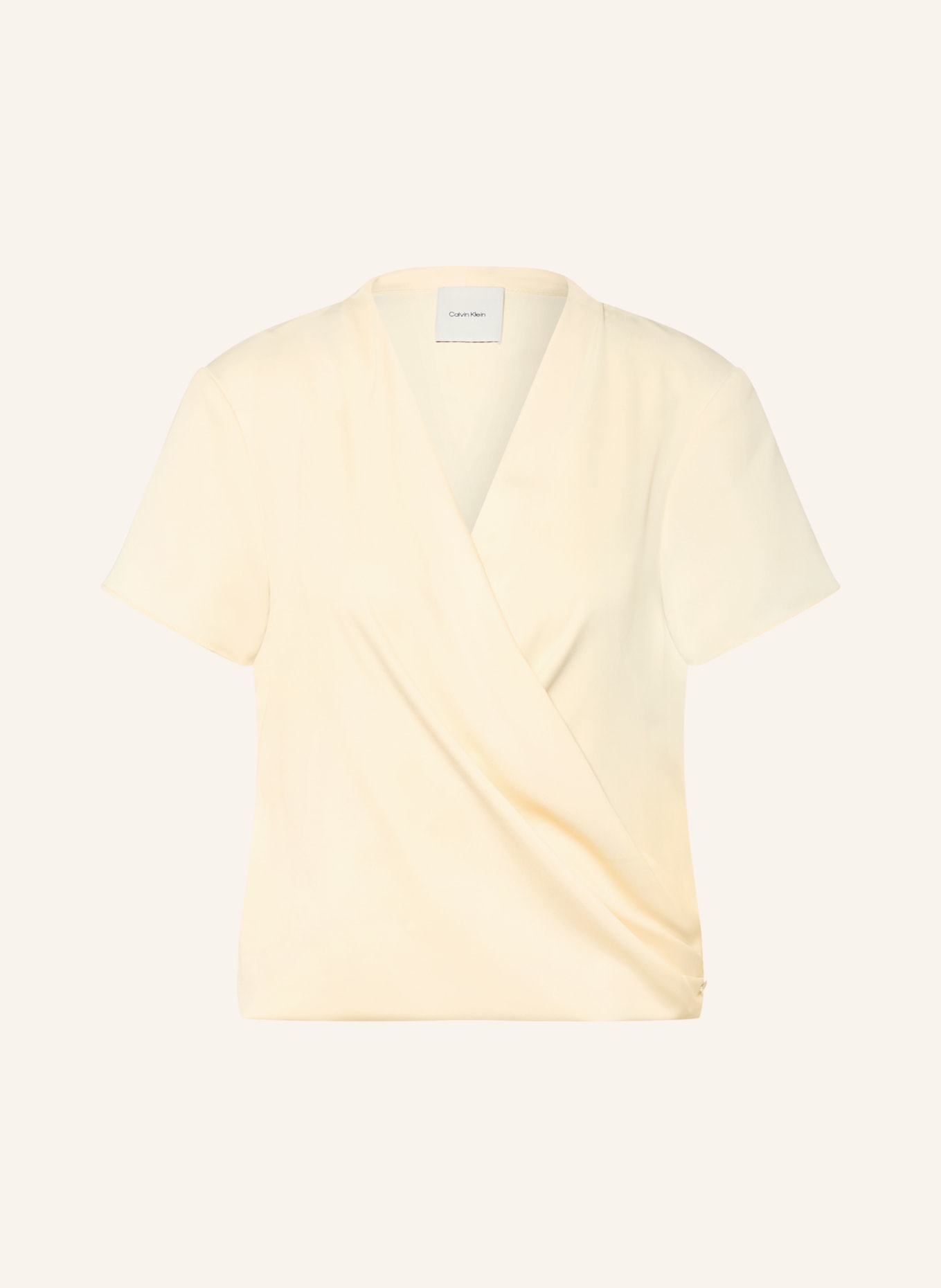 Calvin Klein Wrap-style blouse: LIGHT YELLOW