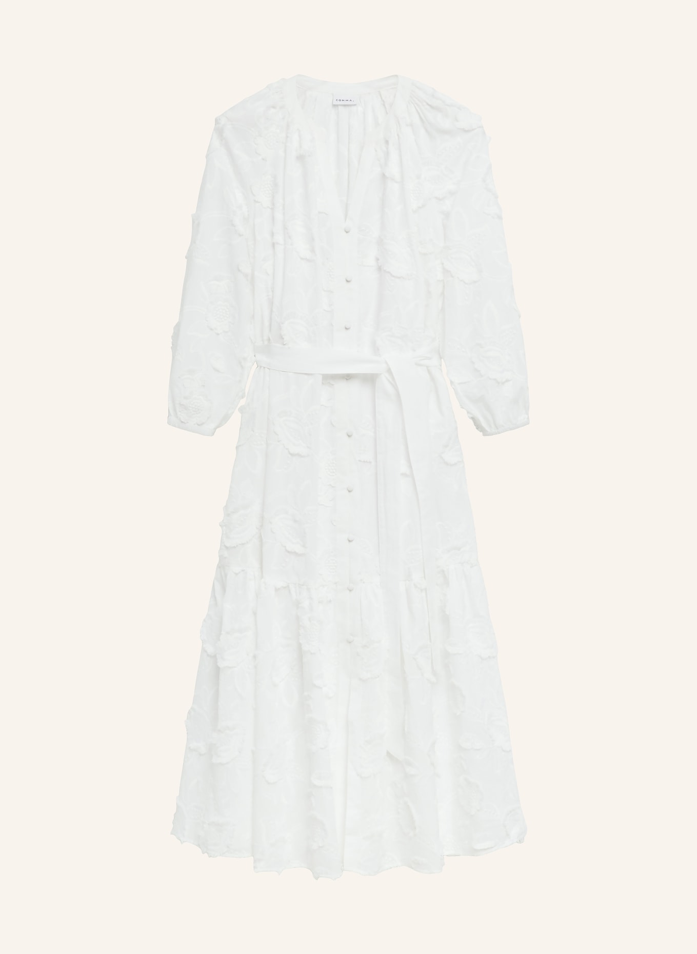 comma Kleid mit 3/4-Arm: WEISS