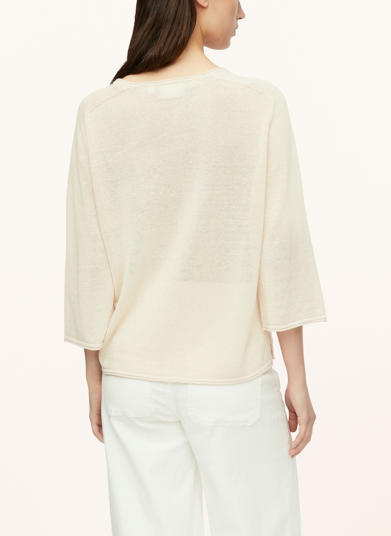 comma Pullover mit Leinen und 3/4-Arm: BEIGE