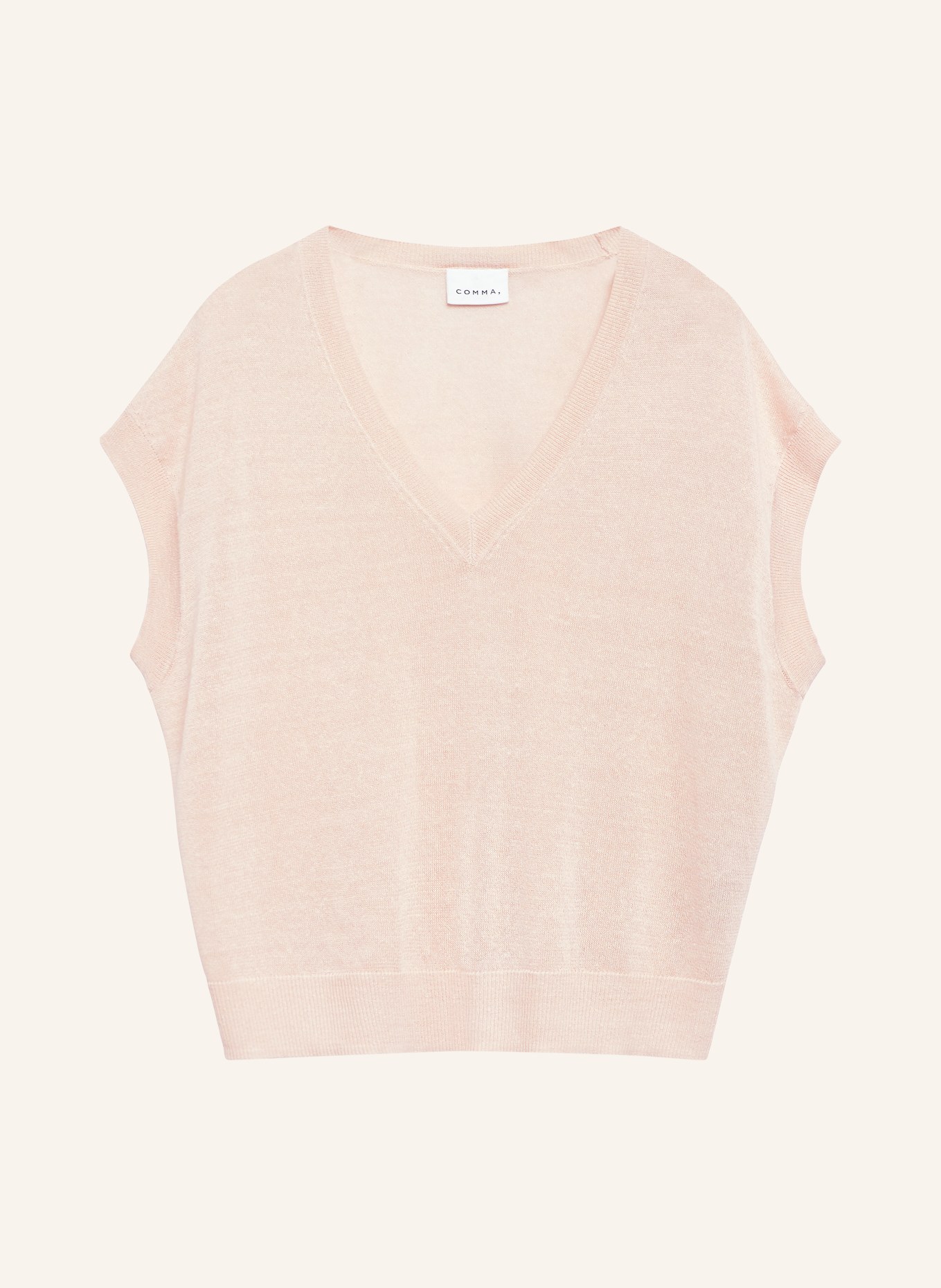 comma Sleeveless sweater with linen: BEIGE