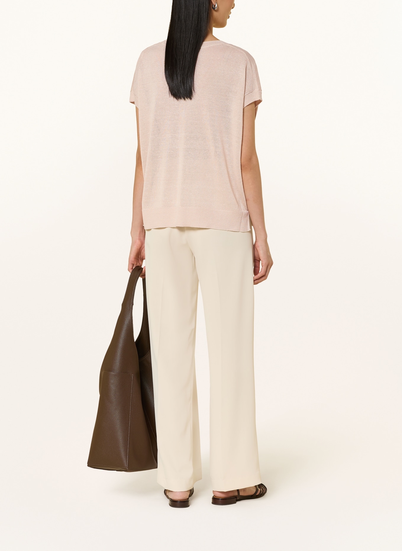 comma Sleeveless sweater with linen: BEIGE