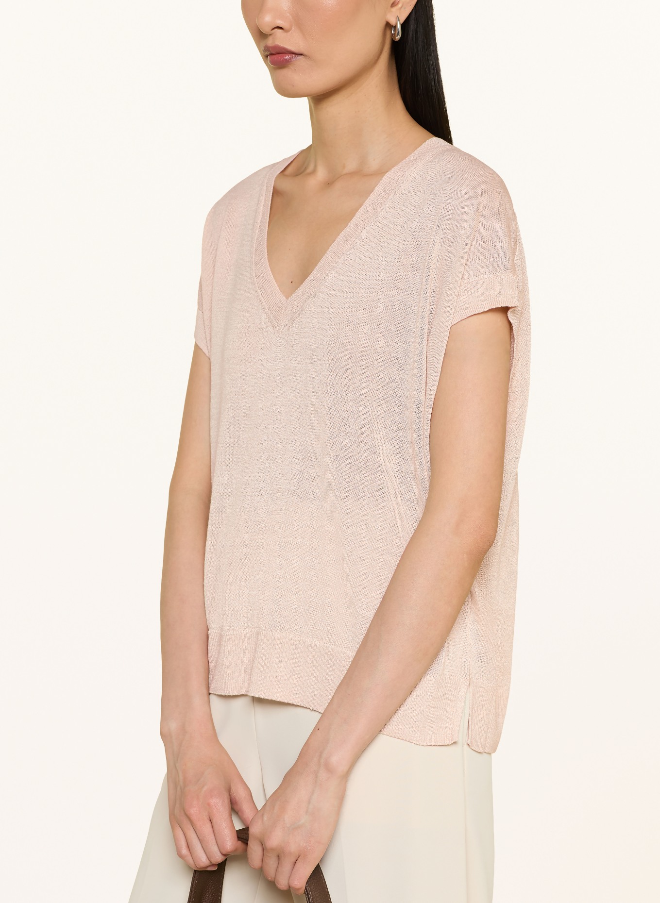 comma Sleeveless sweater with linen: BEIGE