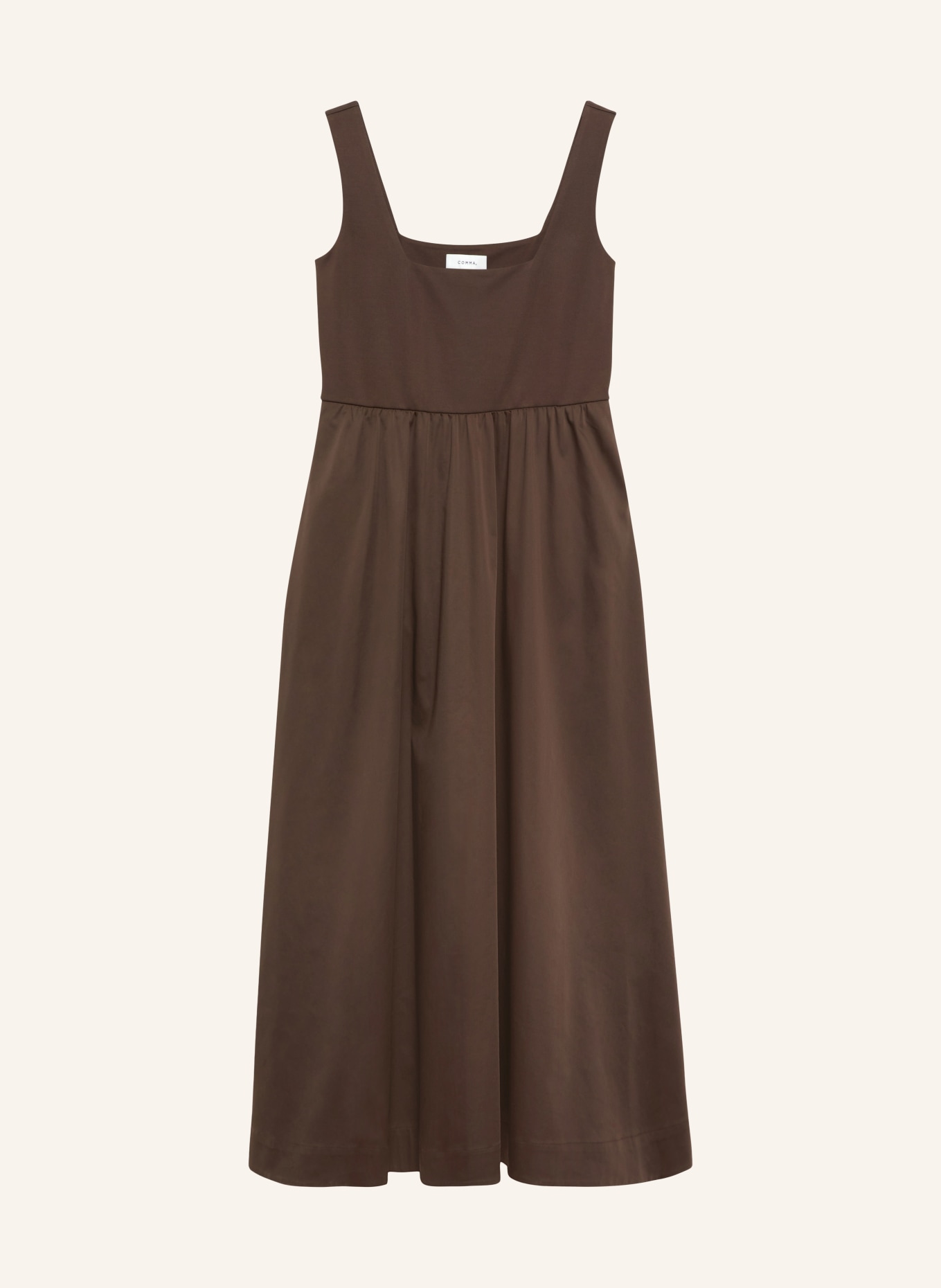 comma Kleid im Materialmix: DUNKELBRAUN