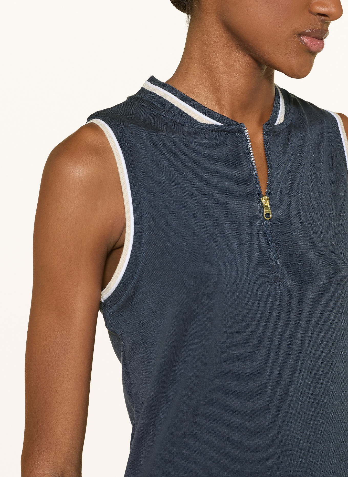 VARLEY Tanktop INGA: DONKERBLAUW / BEIGE / WIT
