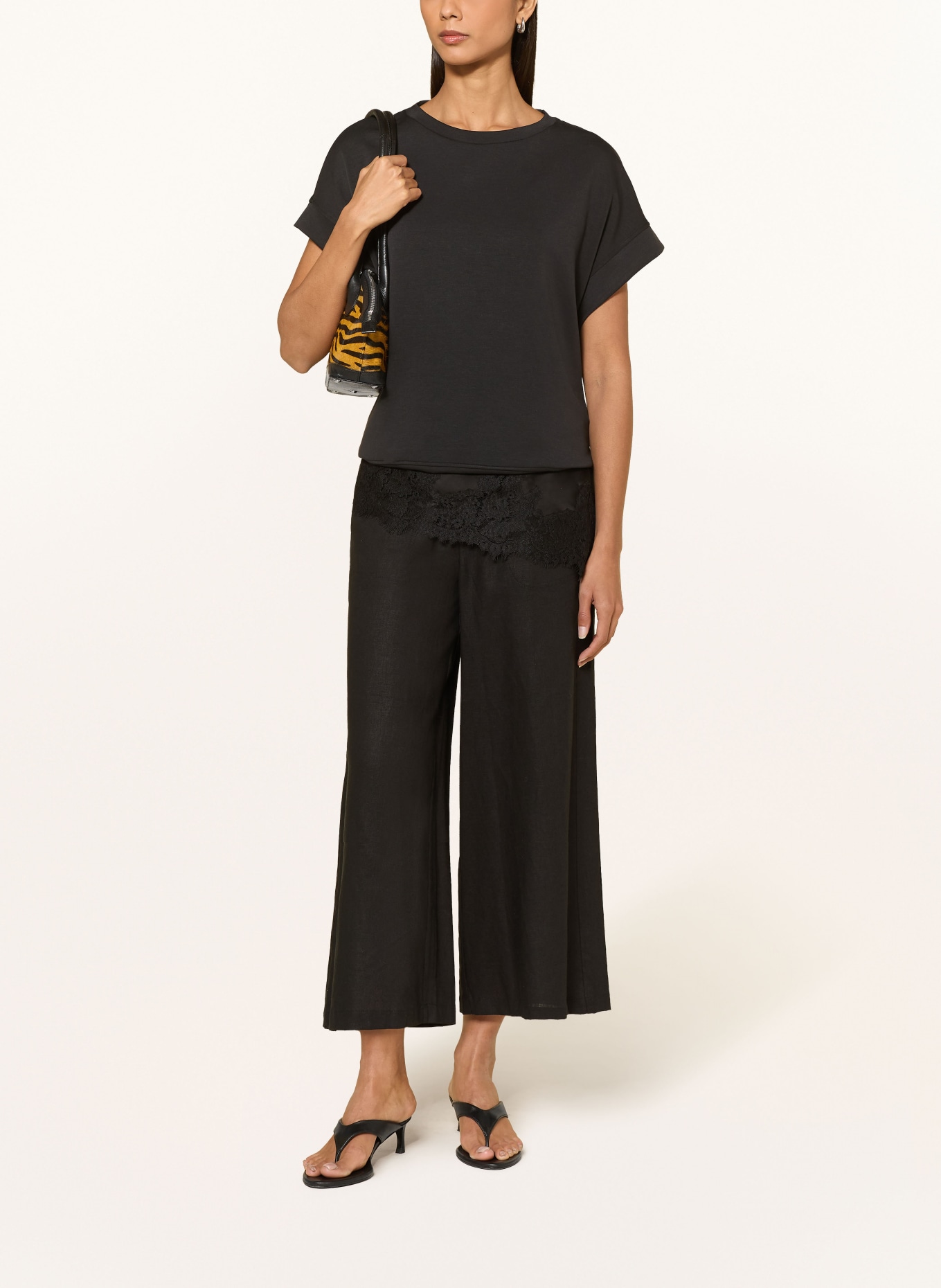 comma Linen culottes: BLACK
