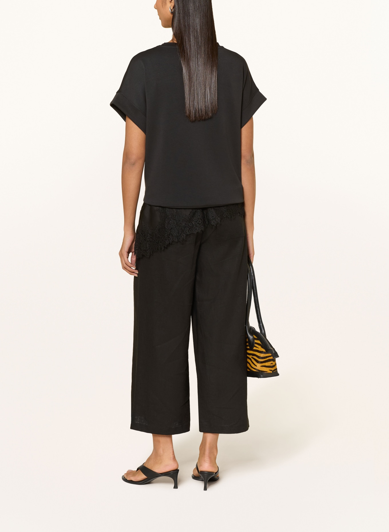 comma Linen culottes: BLACK