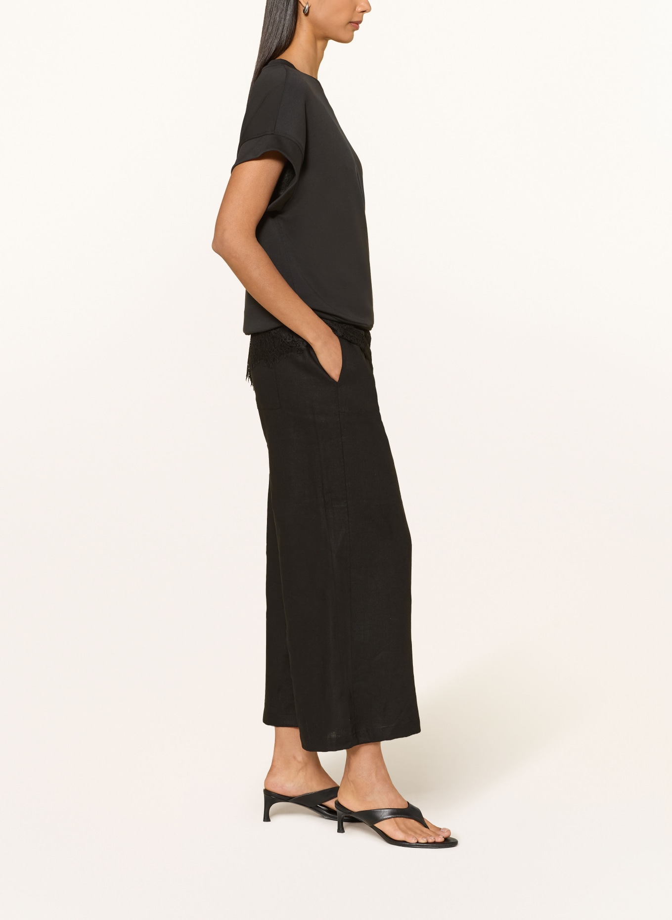 comma Linen culottes: BLACK