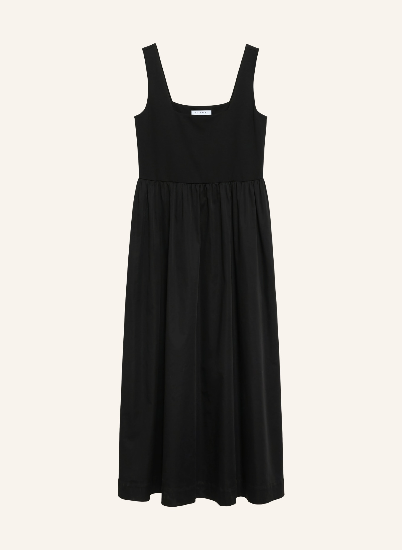 comma Kleid im Materialmix: SCHWARZ