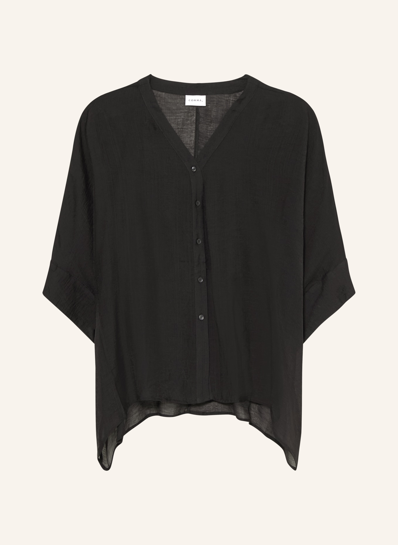 comma Bluse mit 3/4-Arm: SCHWARZ