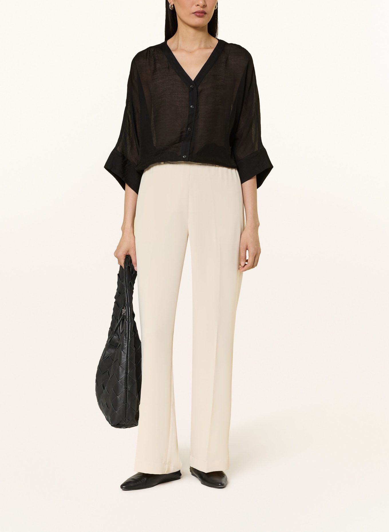 comma Bluse mit 3/4-Arm: SCHWARZ