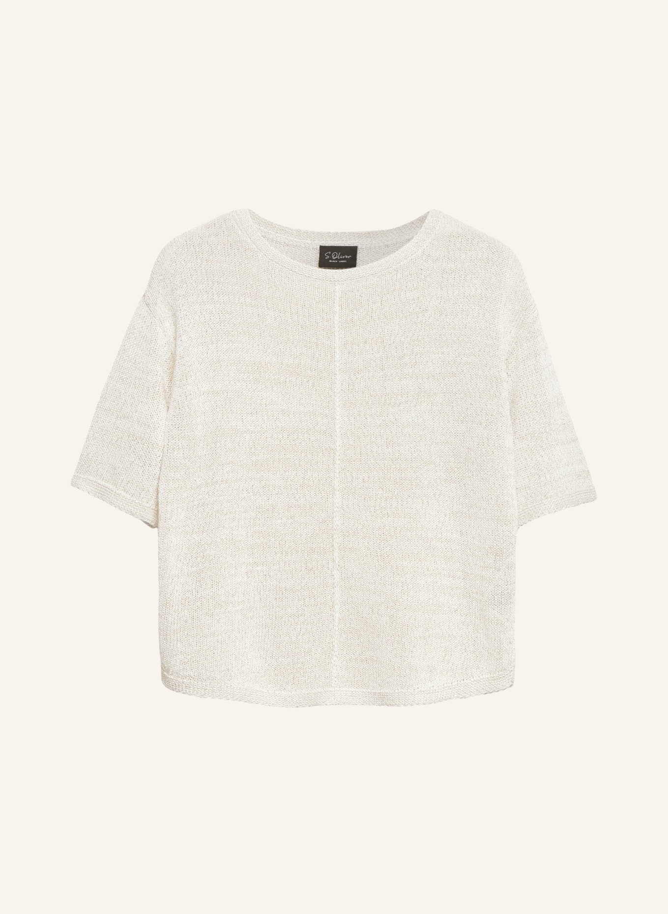 s.Oliver BLACK LABEL Knitted shirt with glitter yarn: ECRU / GOLD
