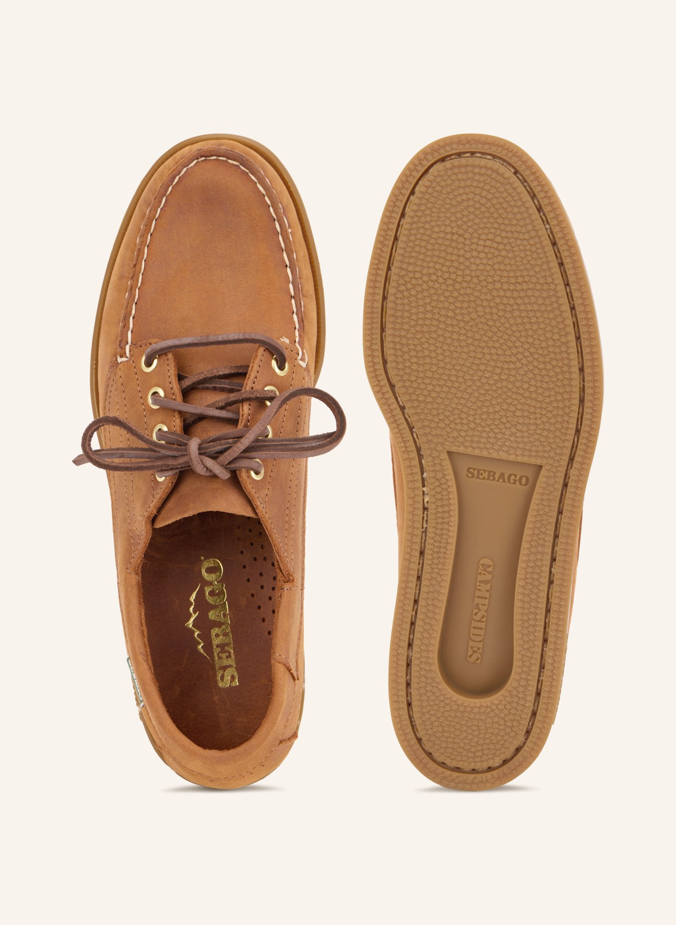 SEBAGO Pantofi de barcă ASKOOK ARTISAN TEXAS: CONIAC / CREM