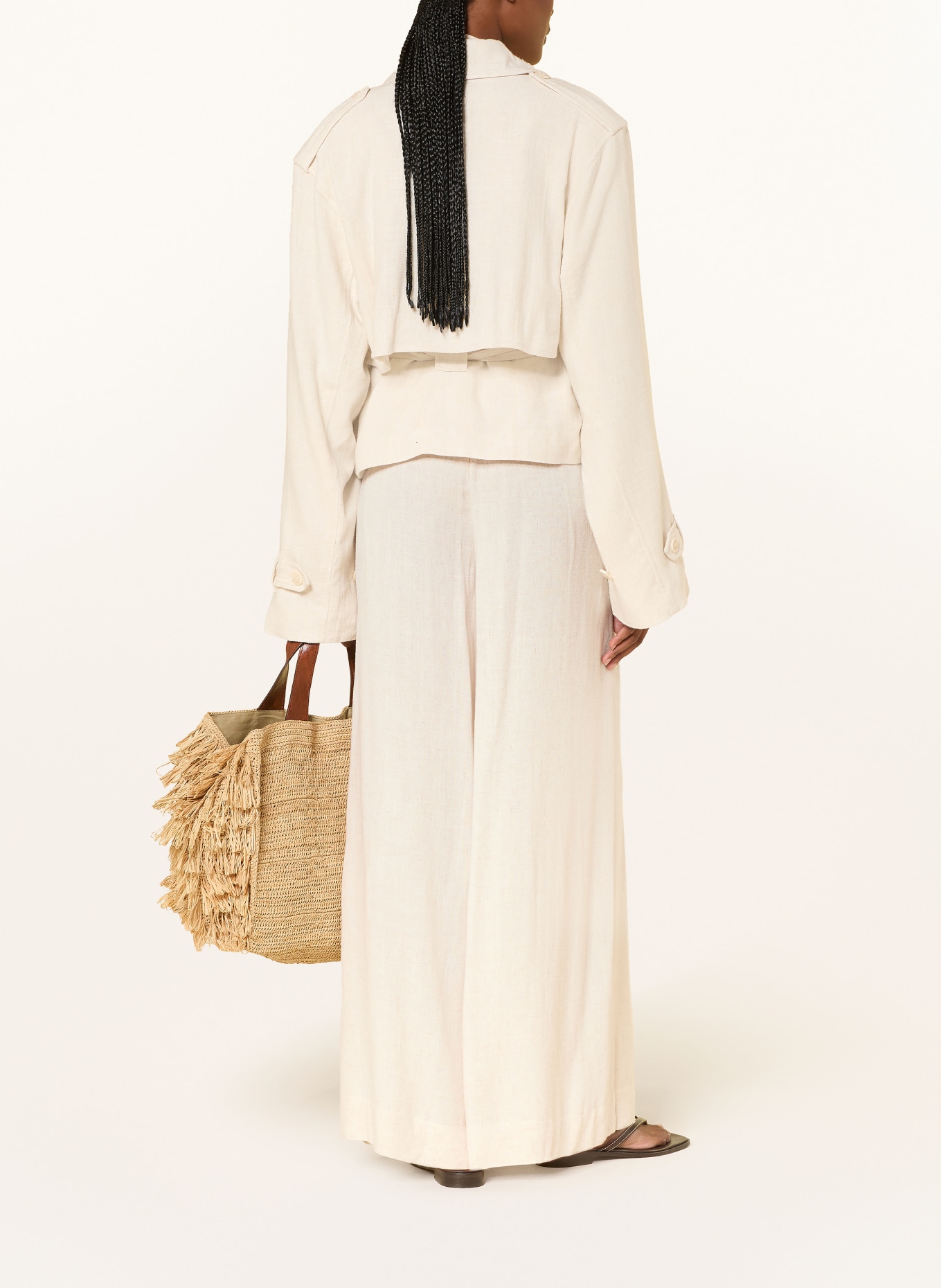 LEZU Trenchjacke EDDA mit Leinen: HELLBRAUN