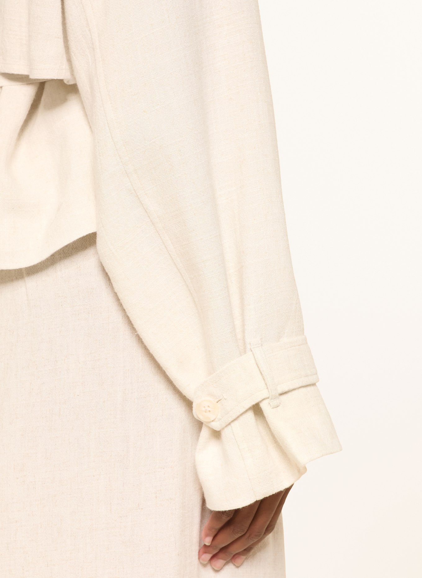 LEZU Trenchjacke EDDA mit Leinen: HELLBRAUN