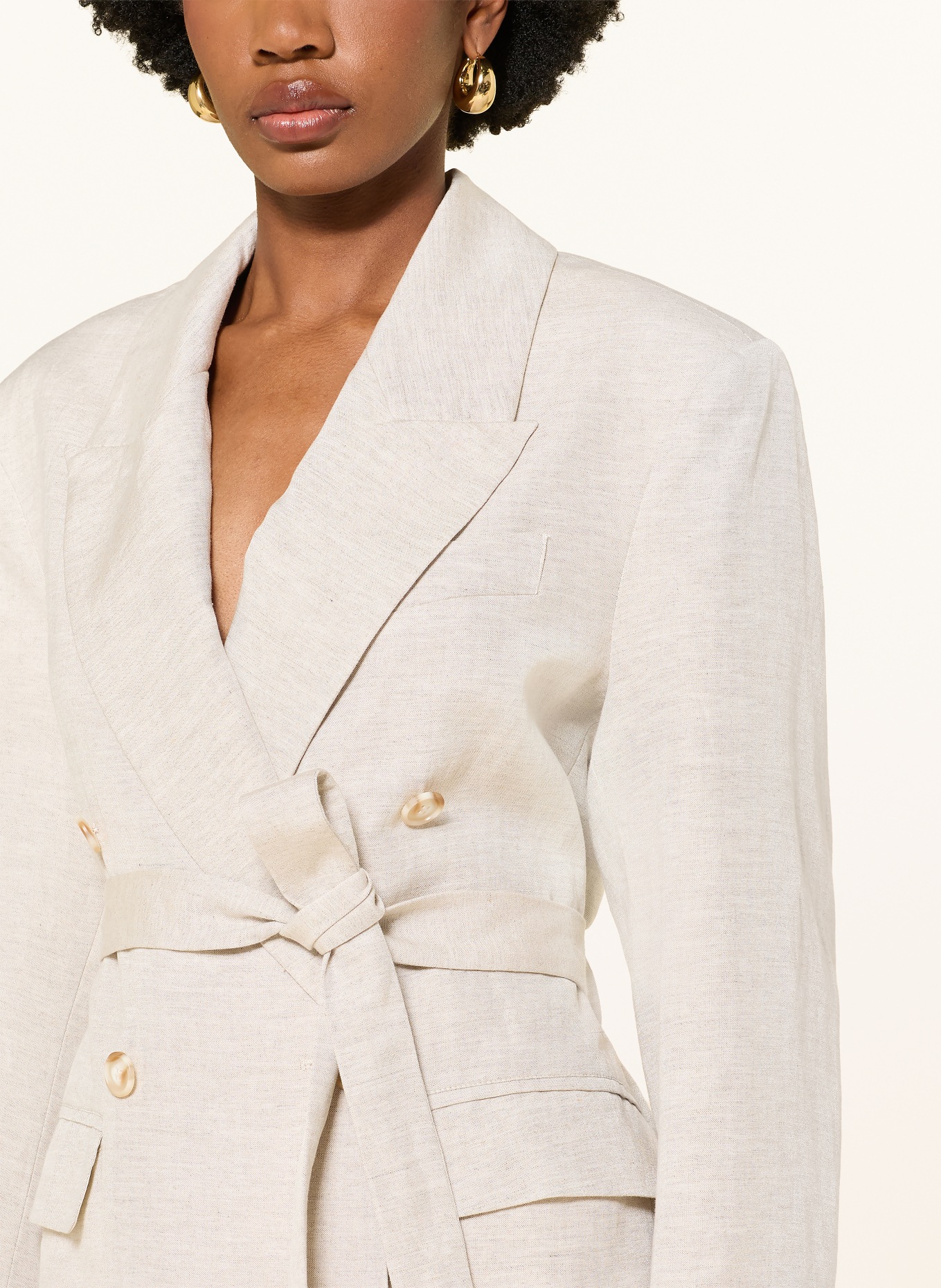 LEZU Blazer LIA mit Leinen: ECRU