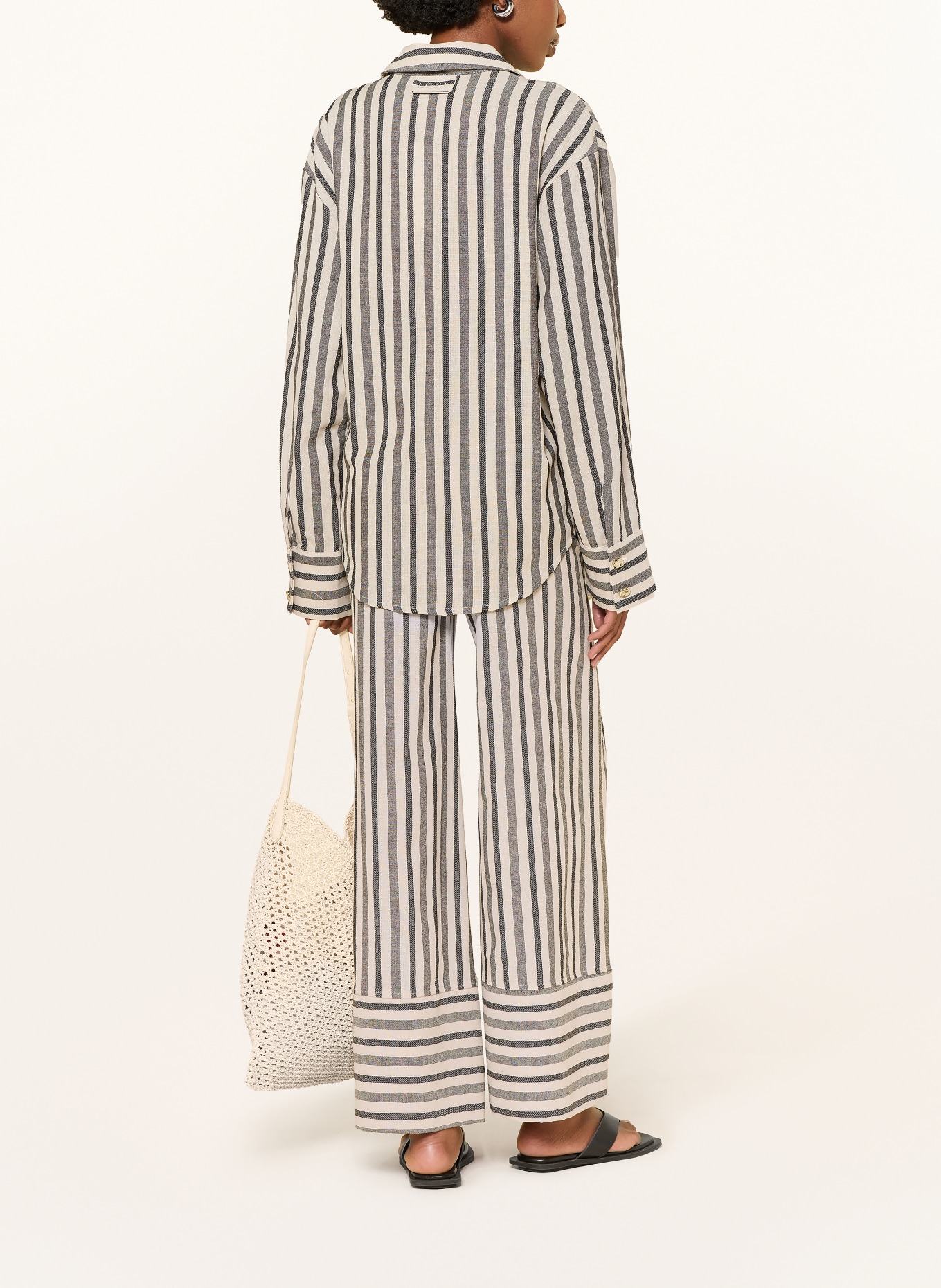LEZU Marlenehose EMMA mit Leinen: ECRU / TAUPE / SCHWARZ