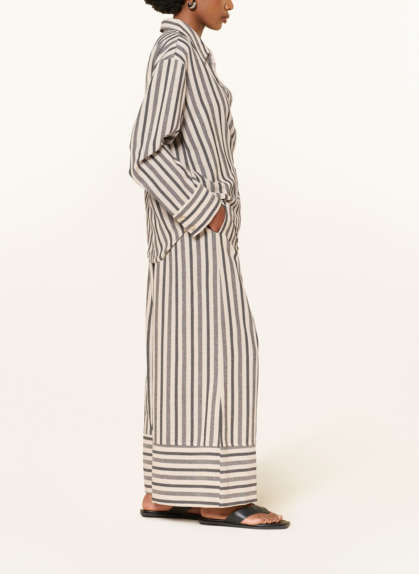 LEZU Marlenehose EMMA mit Leinen: ECRU / TAUPE / SCHWARZ