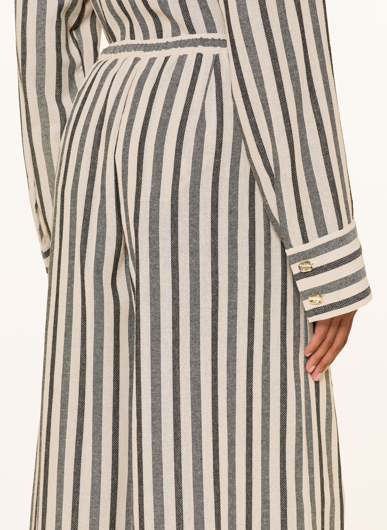 LEZU Marlenehose EMMA mit Leinen: ECRU / TAUPE / SCHWARZ