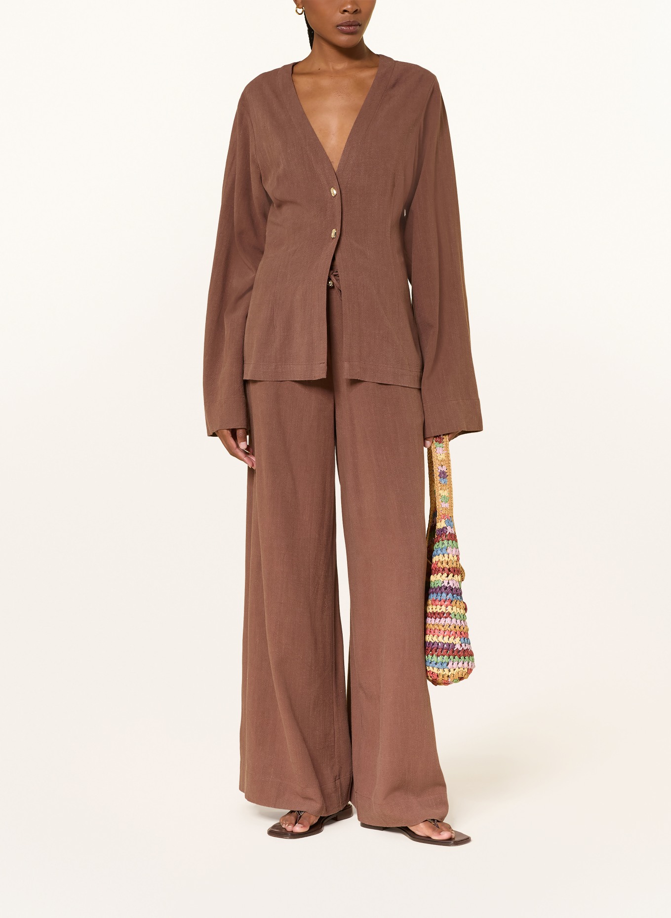 LEZU Bluse ALANI: BRAUN