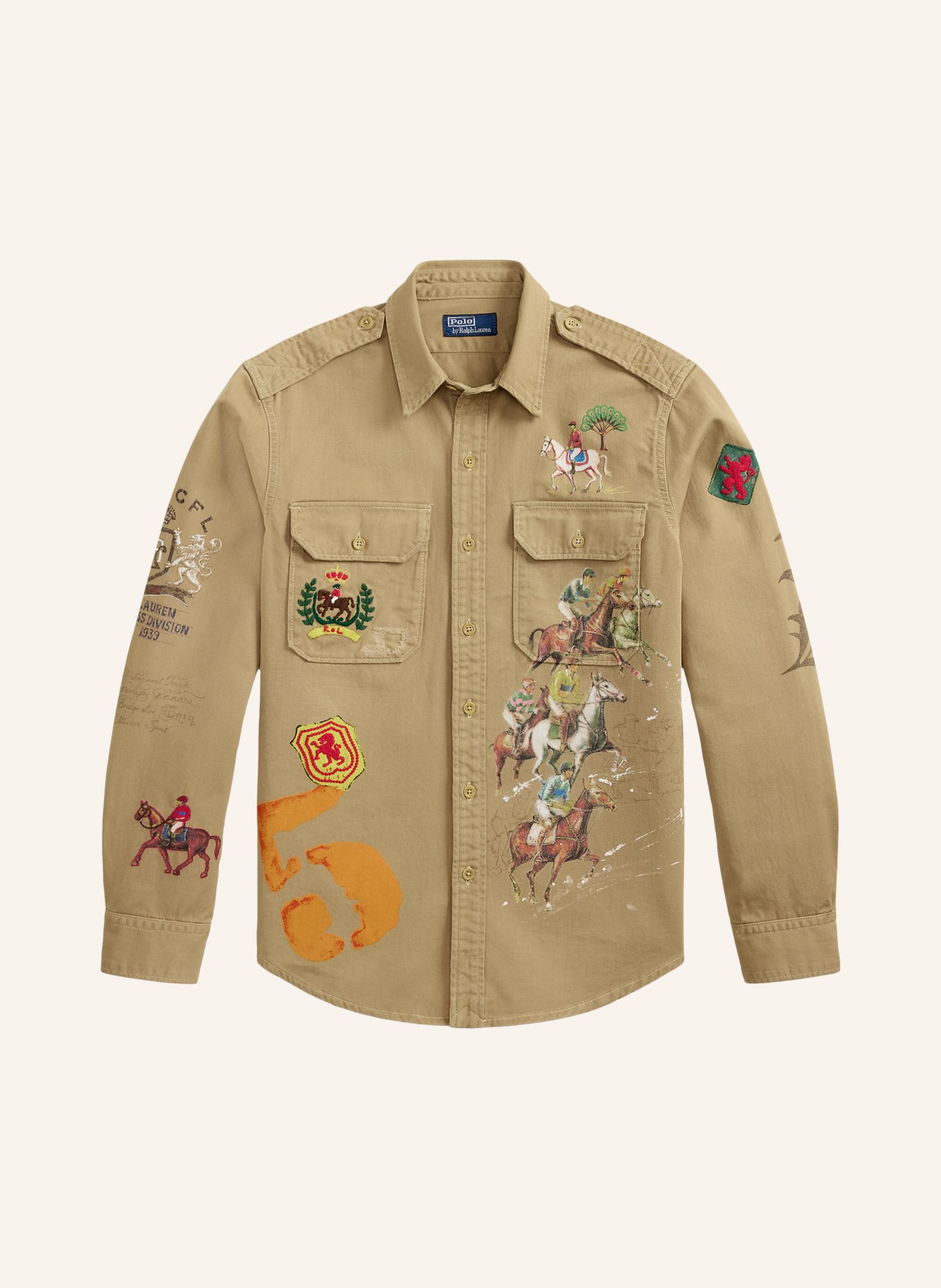 POLO RALPH LAUREN Overshirt: KAKI / ORANJE / GROEN