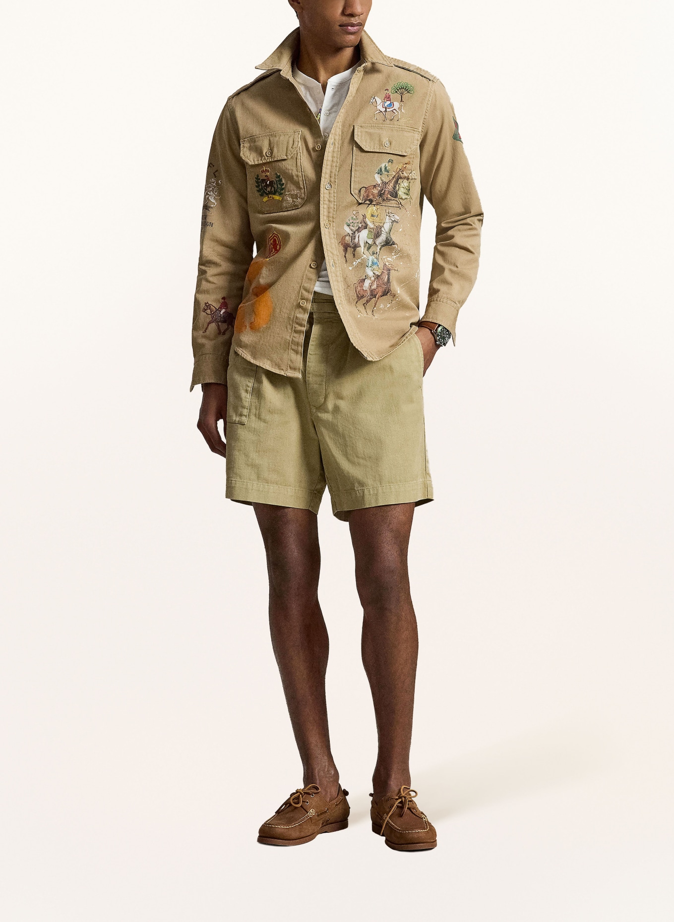 POLO RALPH LAUREN Overshirt: KAKI / ORANJE / GROEN