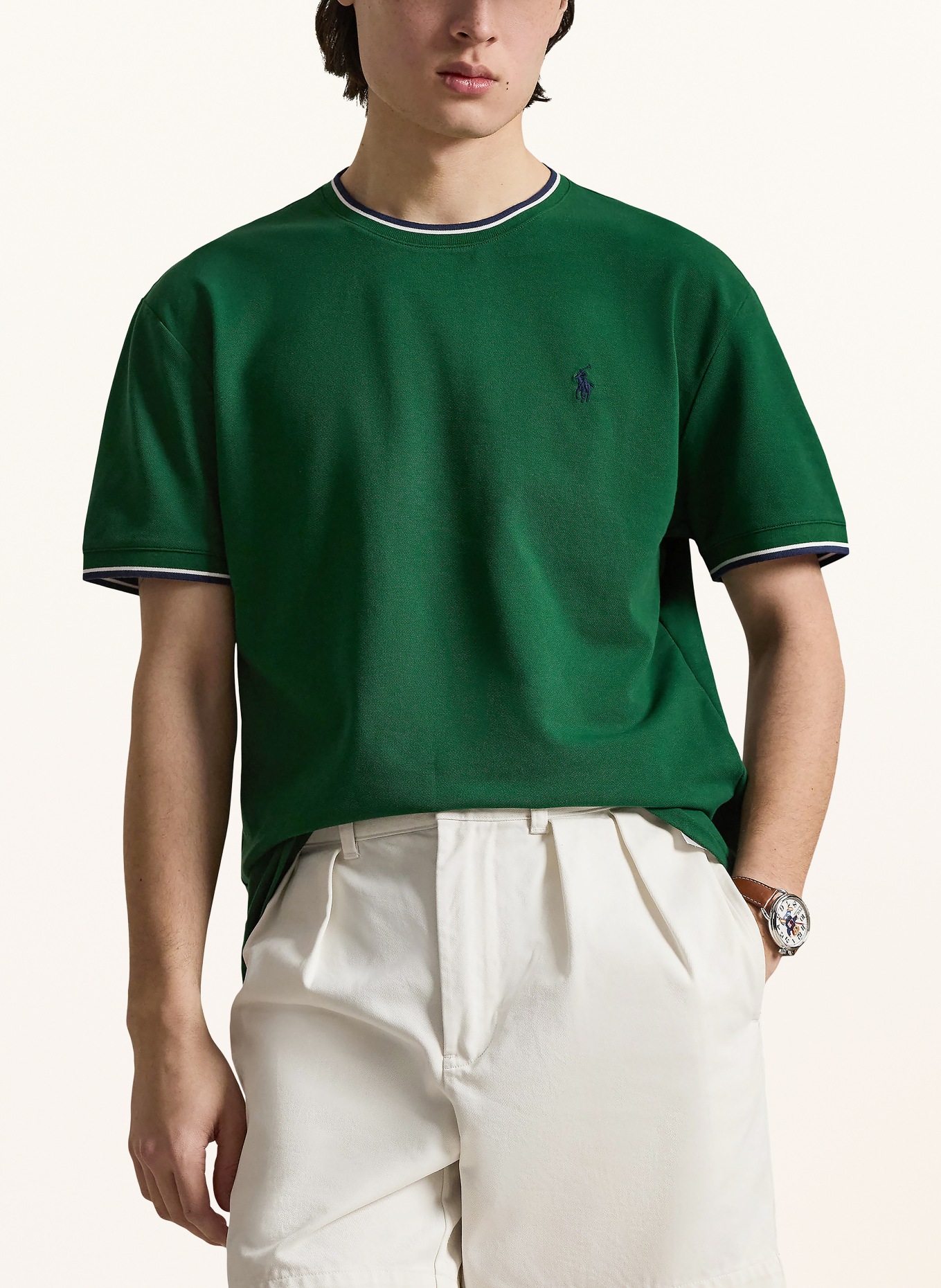 POLO RALPH LAUREN T-shirt: VERT / BLEU FONCÉ / BLANC
