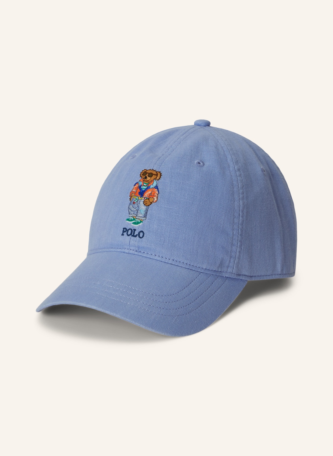 POLO RALPH LAUREN Linen cap: LIGHT BLUE / LIGHT BROWN / DARK BLUE