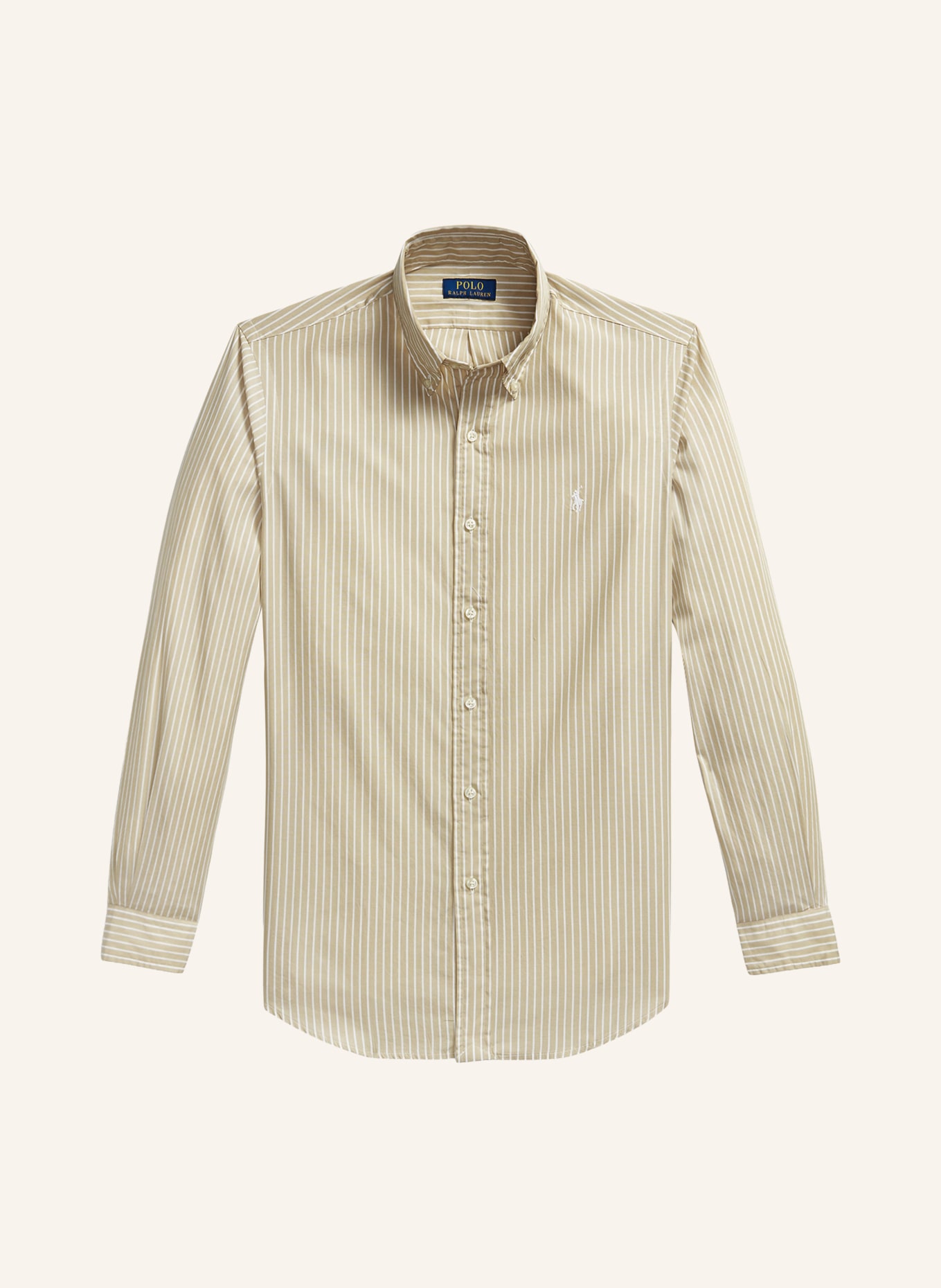 POLO RALPH LAUREN Chemise Custom Fit: BEIGE / BLANC