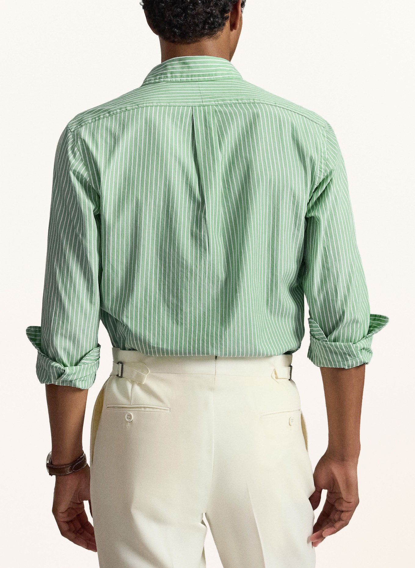 POLO RALPH LAUREN Chemise Custom Fit: MENTHE / BLANC