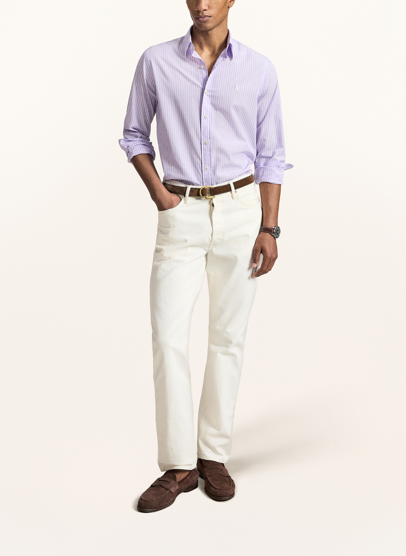 POLO RALPH LAUREN Chemise Custom Fit: LILAS / BLANC