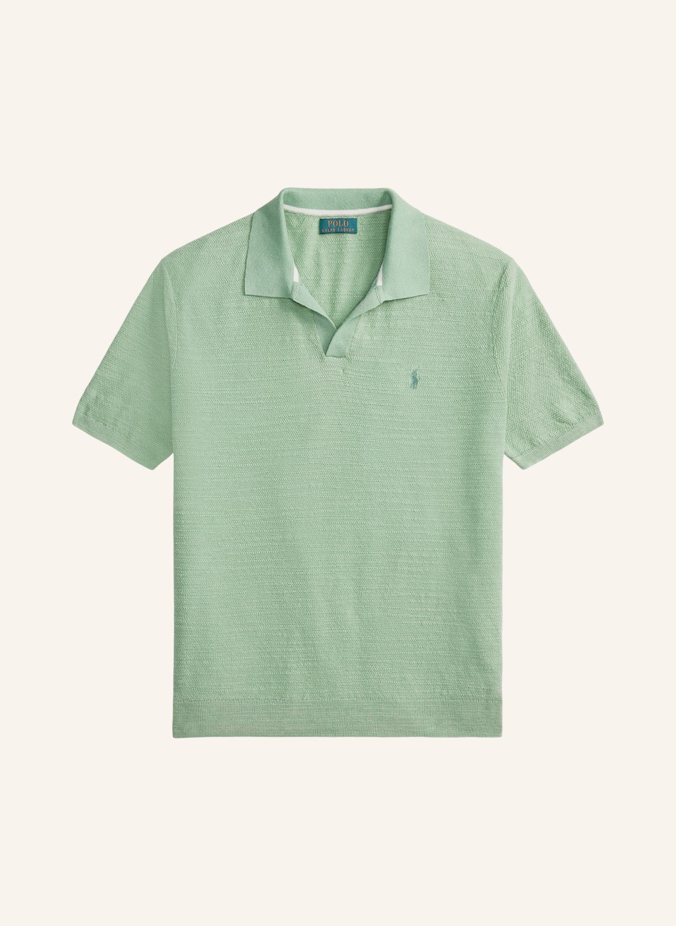 POLO RALPH LAUREN Pletené polo tričko: SVĚTLE ZELENÁ