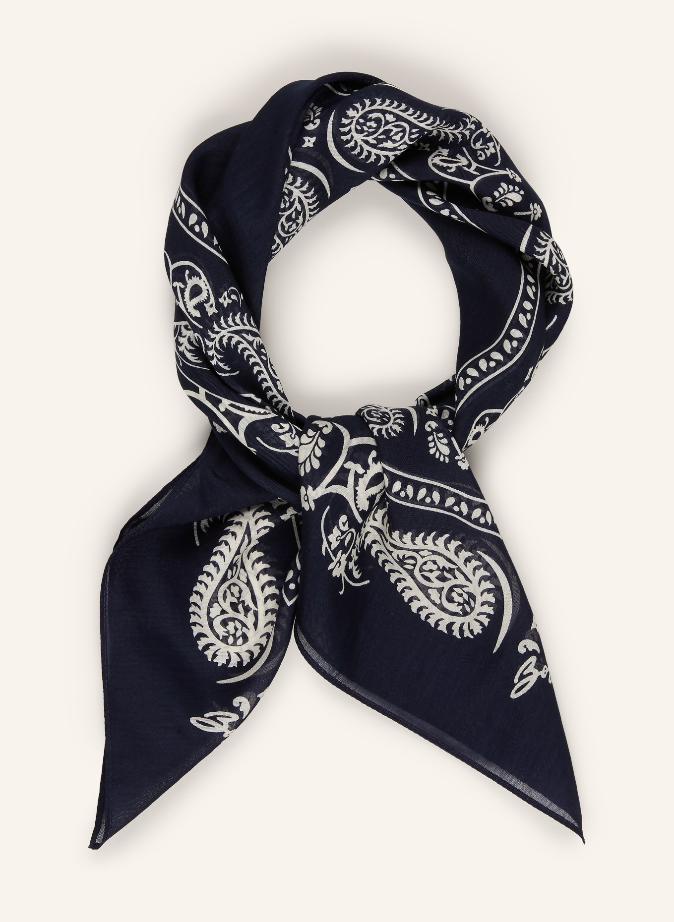 BOSS Sjaal RIVAH met zijde: DONKERBLAUW / WIT