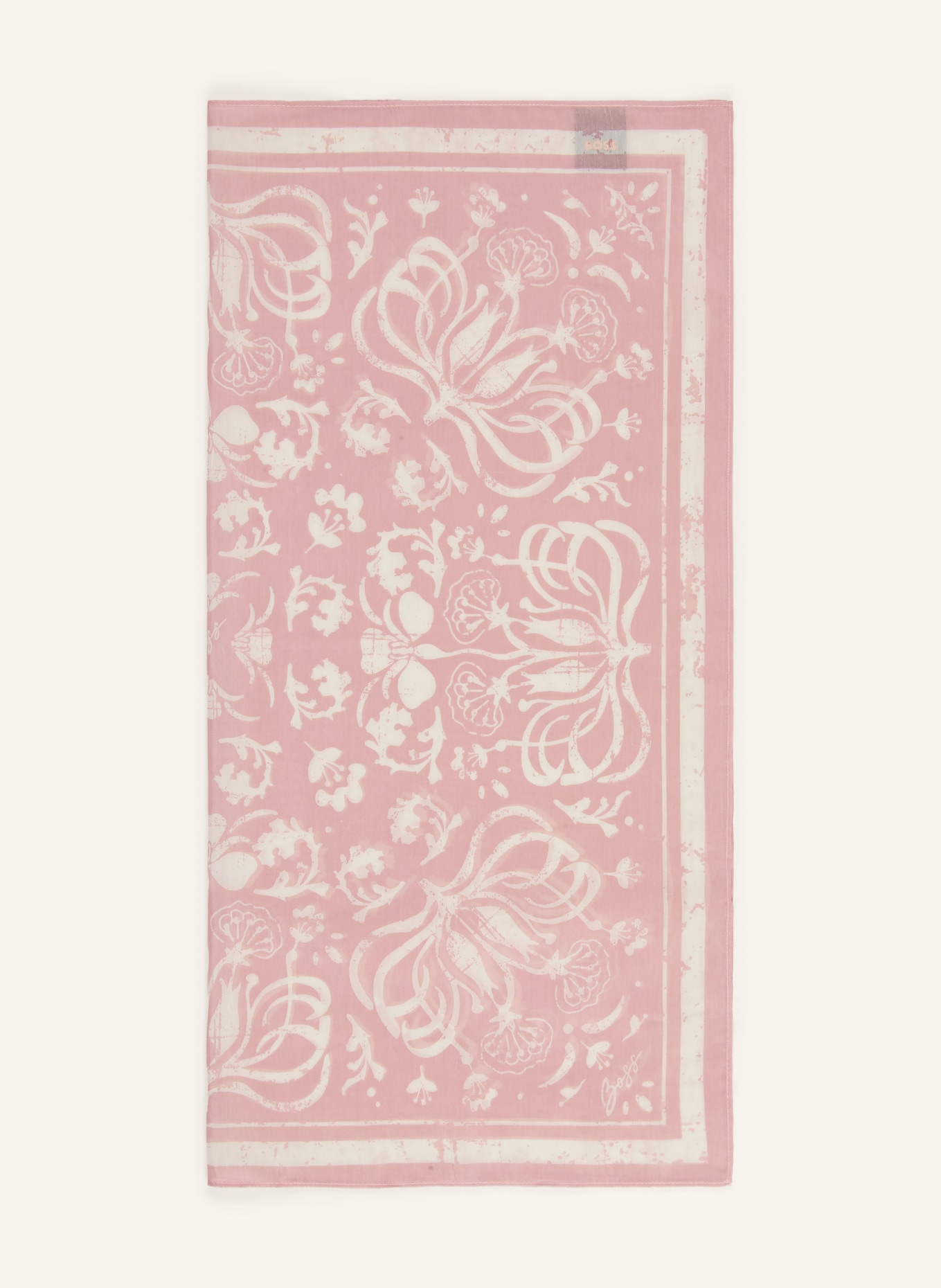 BOSS Sjaal RIVAH met zijde: ROZE / WIT
