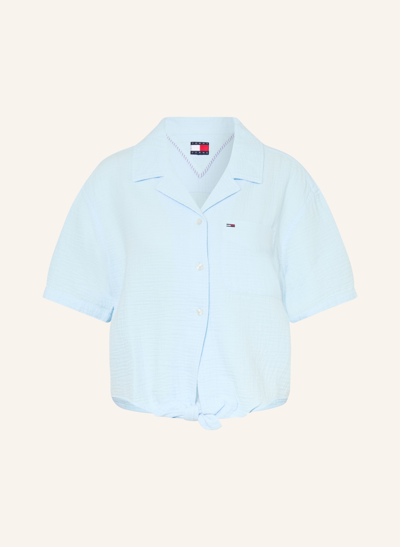 TOMMY JEANS Musselinbluse: HELLBLAU
