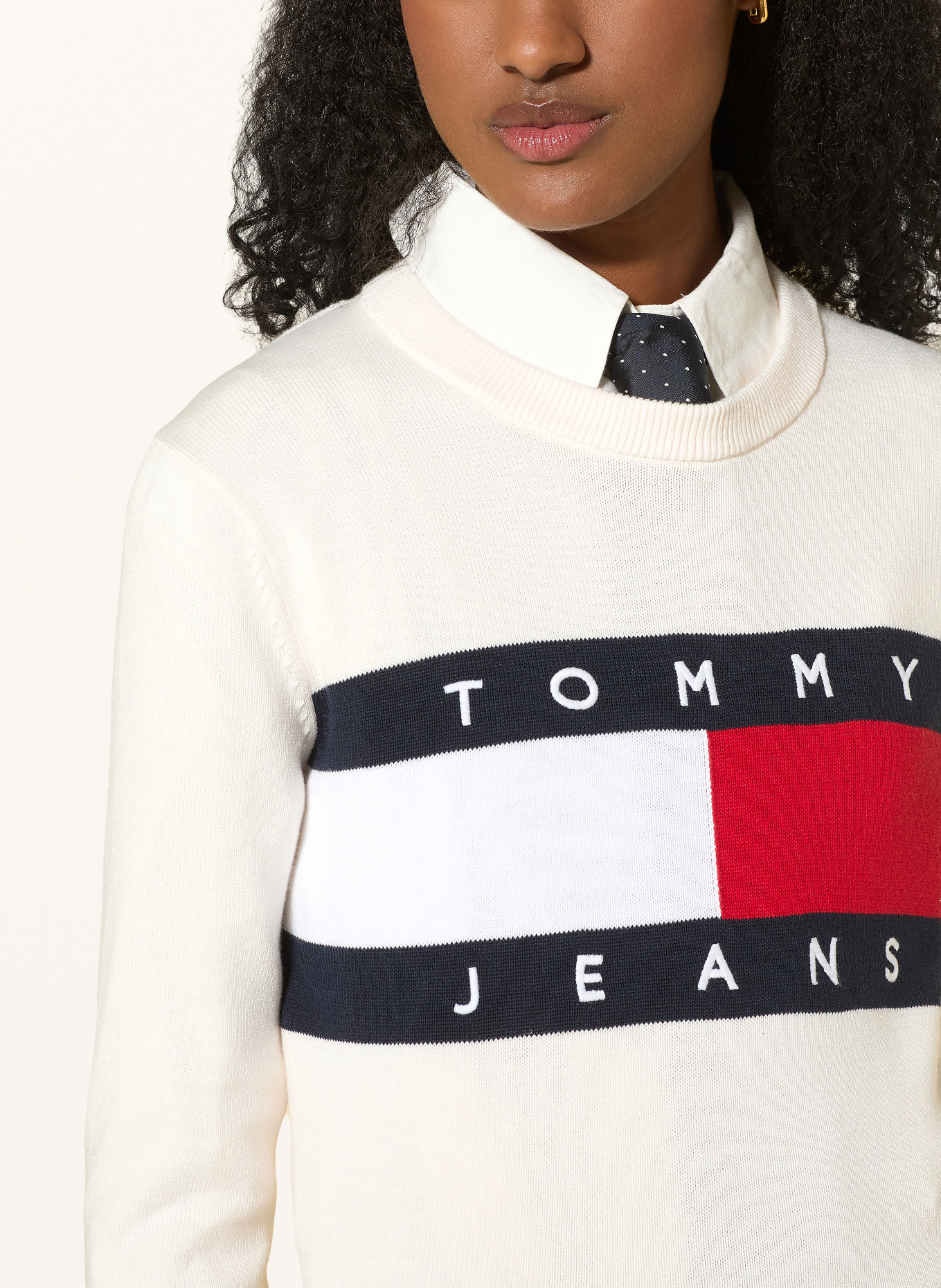 TOMMY JEANS Trøjer: HVID / RØD / MØRKEBLÅ