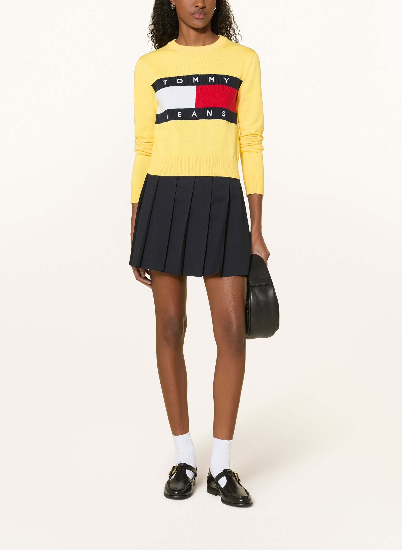 TOMMY JEANS Pullover: HELLGELB / ROT / DUNKELBLAU