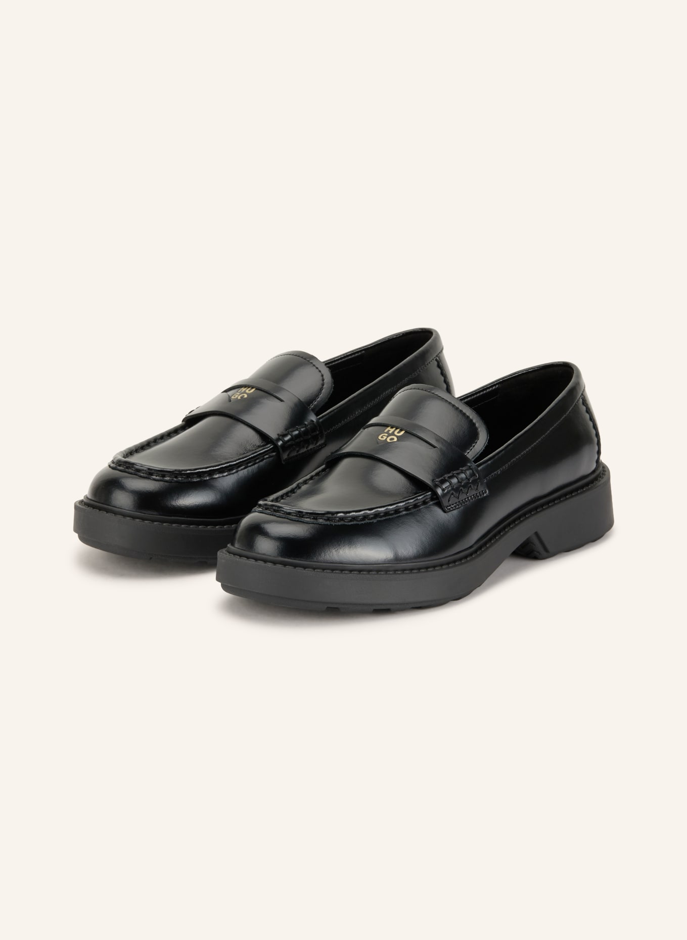 HUGO Penny-Loafer ANGEY: SCHWARZ / GOLD