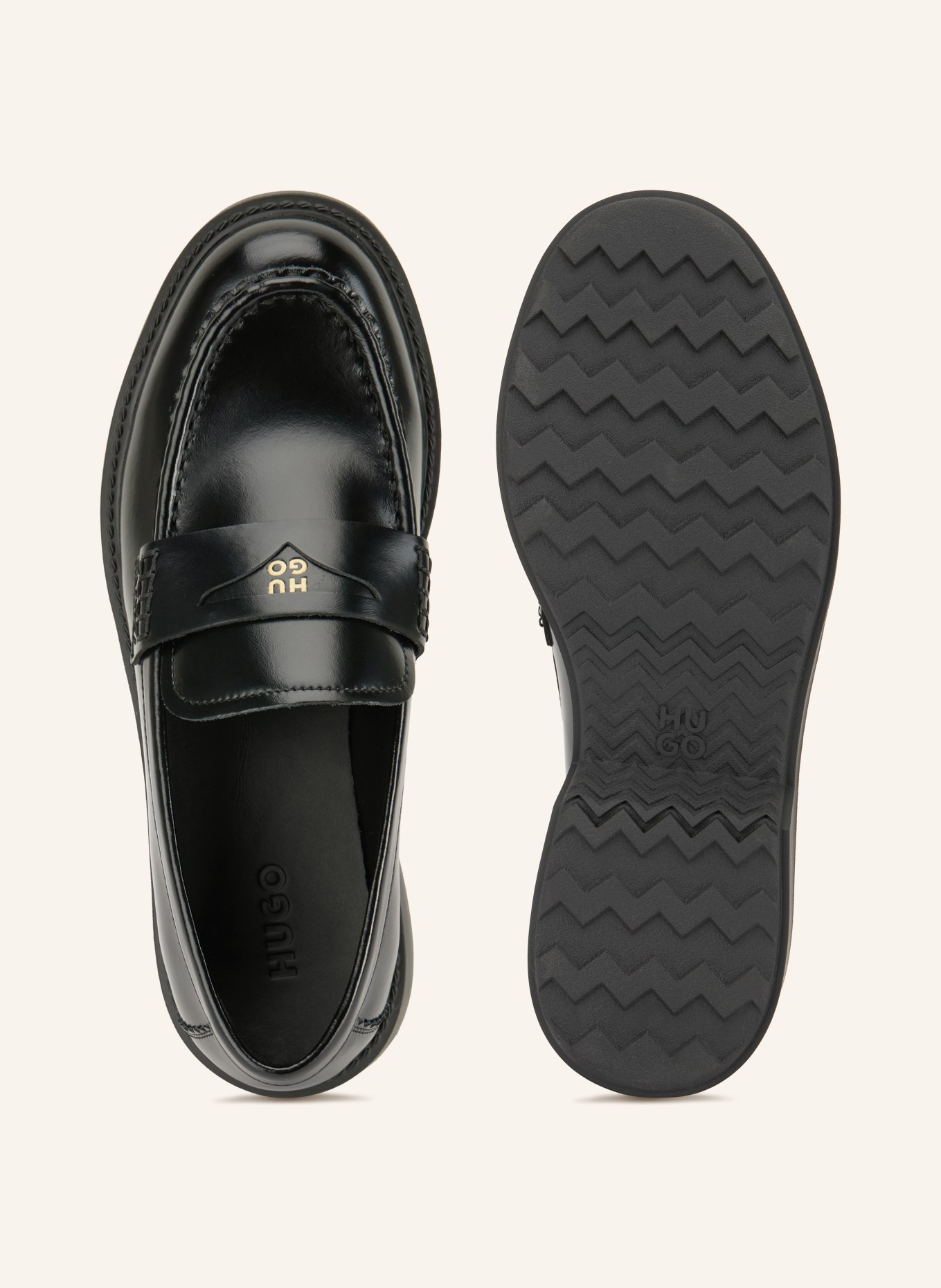HUGO Penny-Loafer ANGEY: SCHWARZ / GOLD
